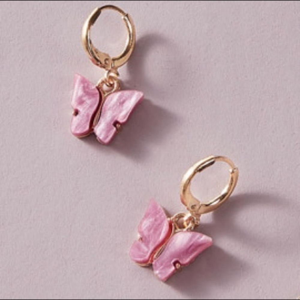 3/$30 💛 Pink Acrylic Butterfly Earrings